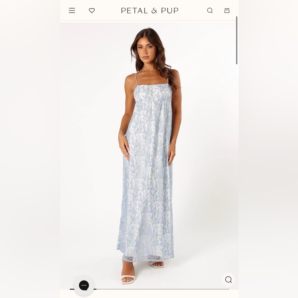 Petal & Pup Nolan Maxi Dress Blue Floral (XL)